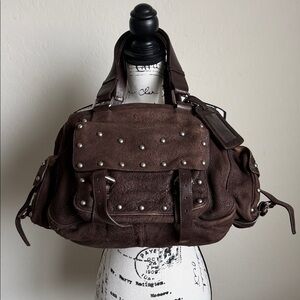 Vintage Chloe Chocolate Brown Suede Ollie Satchel​​​​​ Bag